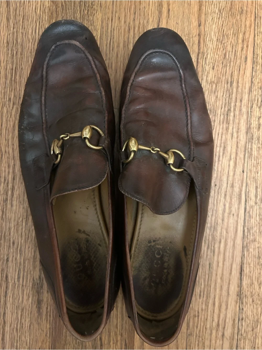 Gucci Classic Brown Leather Men's Bit Loafers